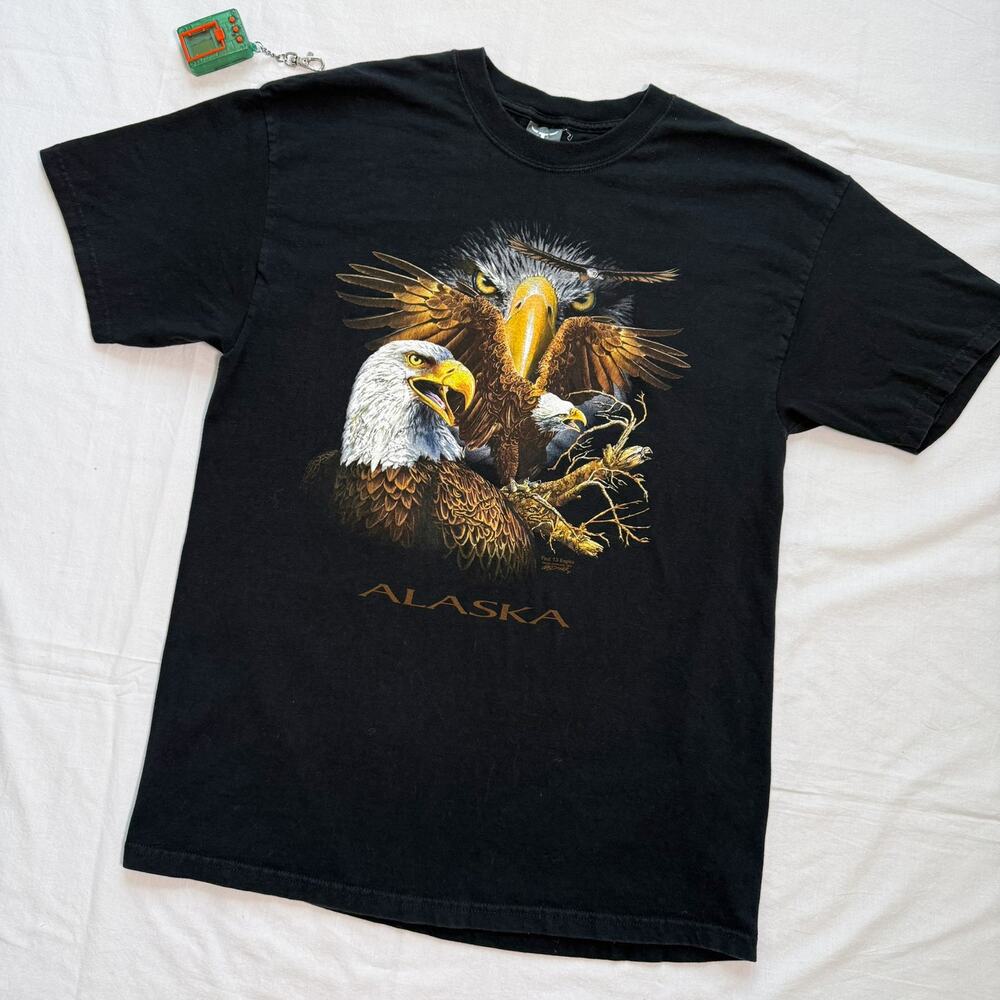 Vintage Alaska Hidden Eagles Heavyweight T-Shirt - L